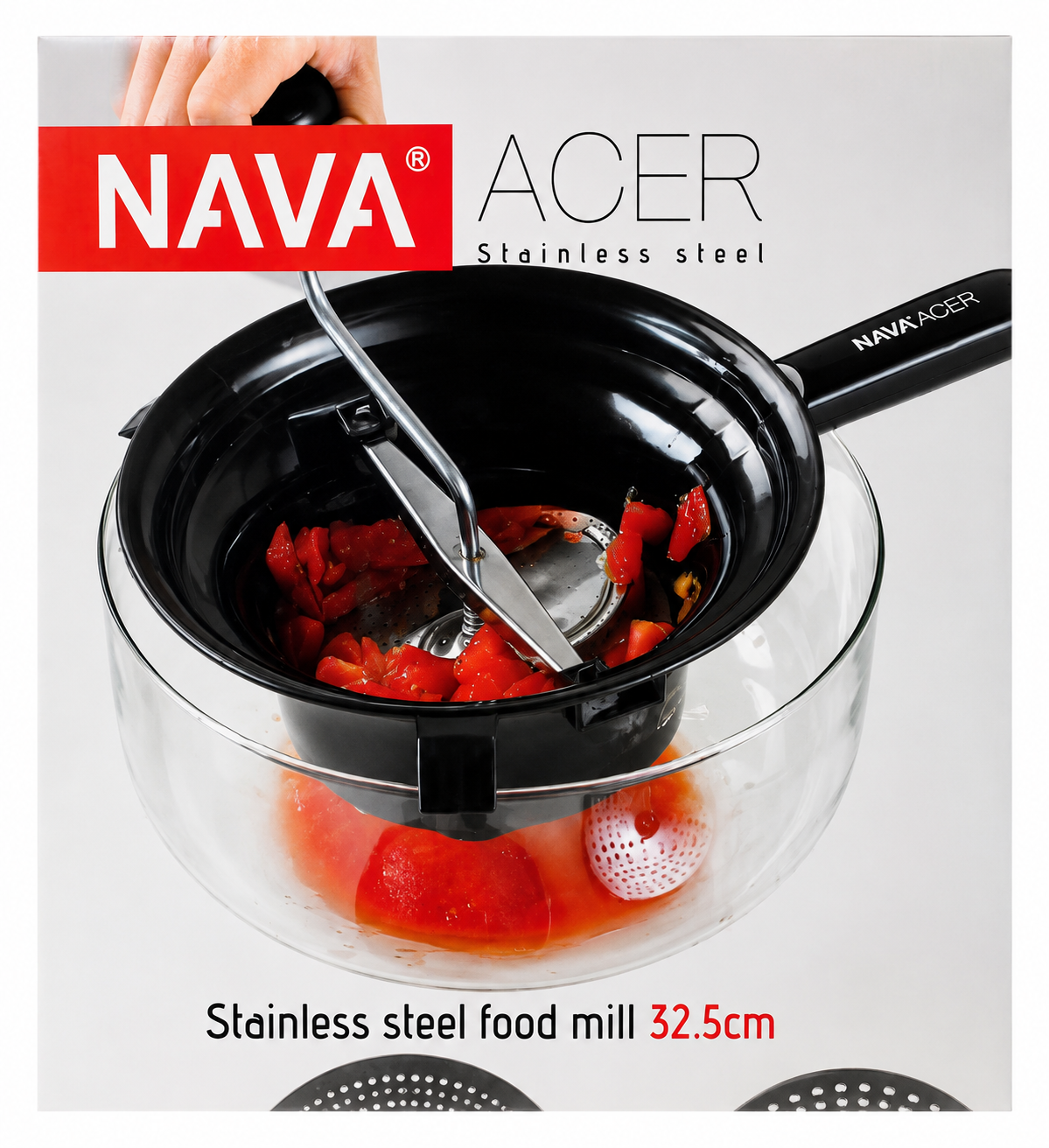 NAVA ACER – Рачна мелница за домати 32,5 см