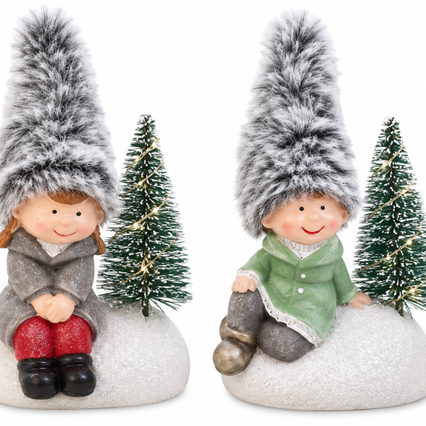 🎄 **Новогодишни декоративни фигури со елки – 15 см**