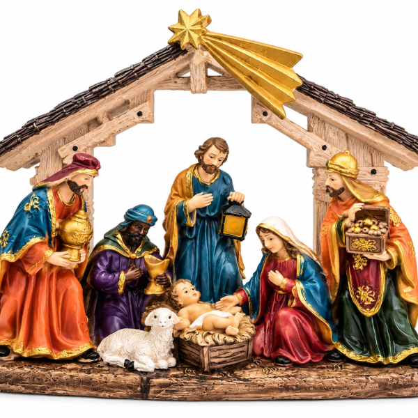 🎄 **Божиќна пештера од керамика – 25 × 21 см