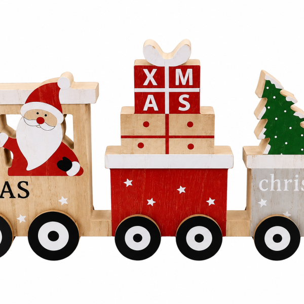 🎄🚂 **БОЖИЌНО ВОЗЧЕ СО ДЕДО МРАЗ – ПРАЗНИЧНА МАГИЈА!** 🎁✨37*18см