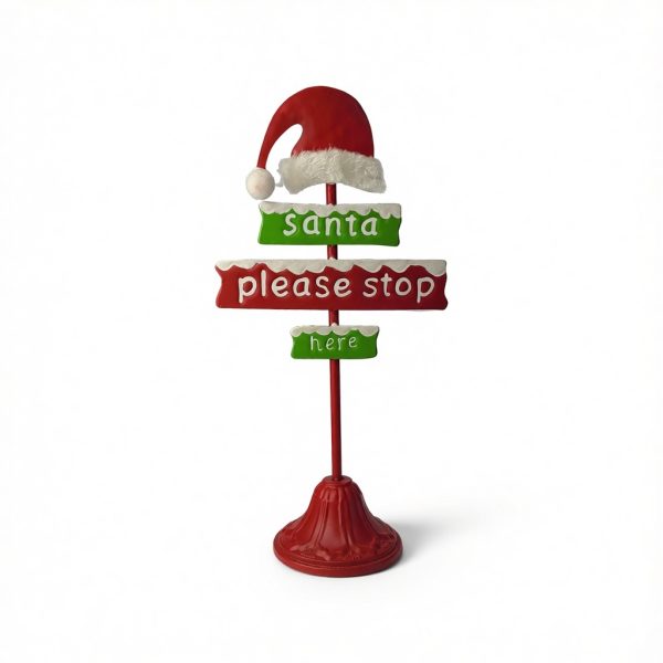 Празничен патоказ Santa Please Stop Here – метален, 71870